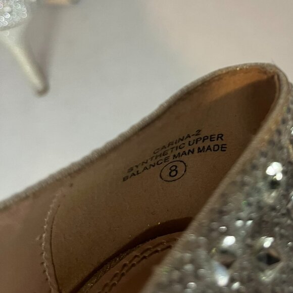 Camille La Vie Jeweled Silver High Heel Size 8 - Picture 8 of 8